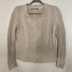 Beige Cable Knit Sweater